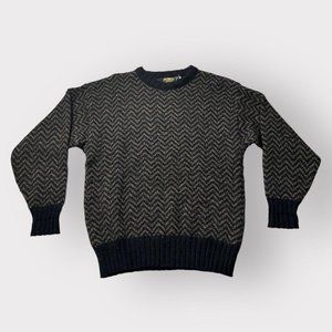 Vintage OshKosh B'Gosh wool 1990s grunge grandpa-core black/tan sweater